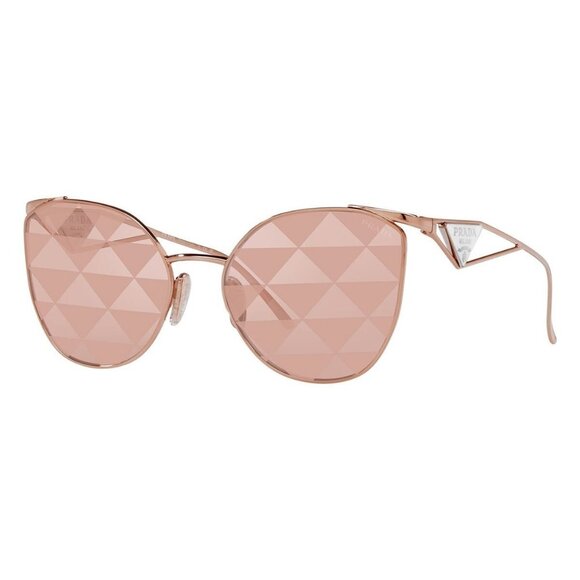 New PRADA Gold Cat Eye SPR 50Z SVF05T Sunglasses Women - Picture 1 of 4